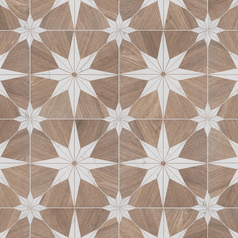 Merola Tile Llama Stella Loire Verso Noce 9-3/4" x 9-3/4" Porcelain Floor and Wall Tile