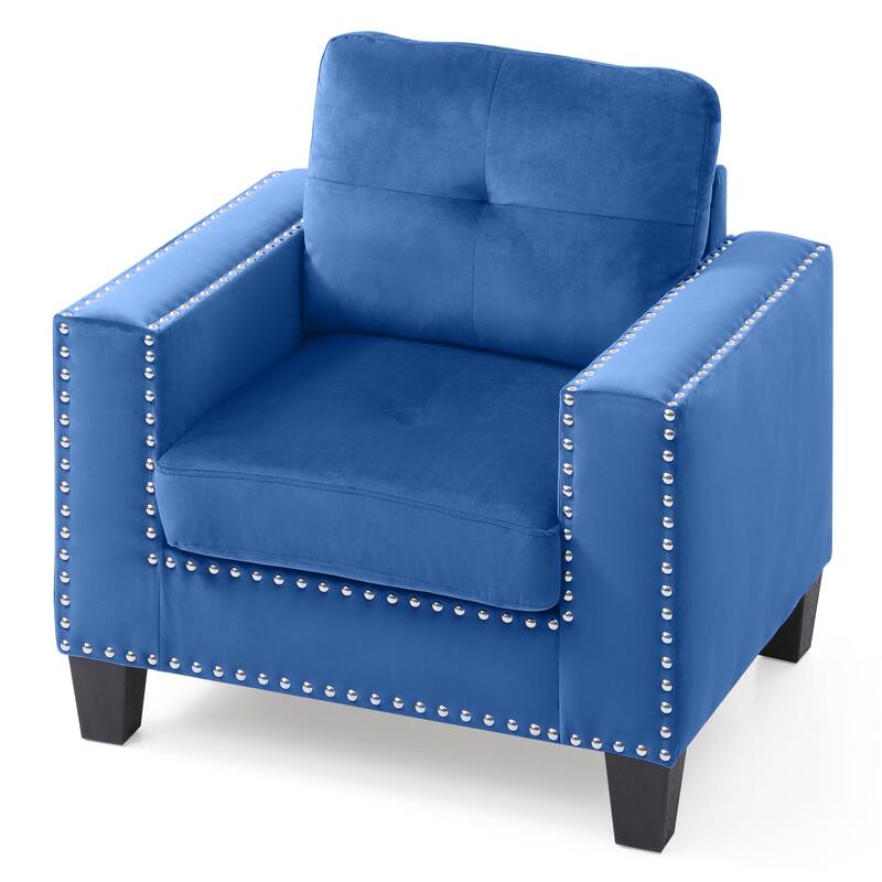 Nailer Velvet Living Room Chair