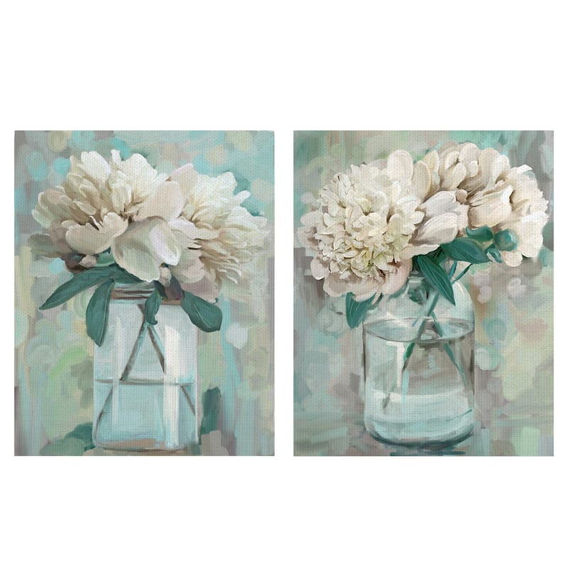 Farmhouse Peonies I, II by Studio Arts Canvas Art Prints