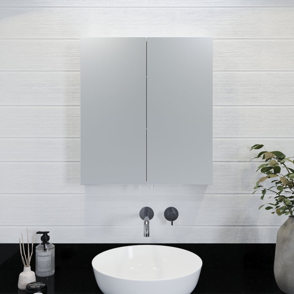 Croydex Finchley Double Door Bathroom Mirror Medicine Cabinet, Easy Install, Wall Mount (24x26 in)