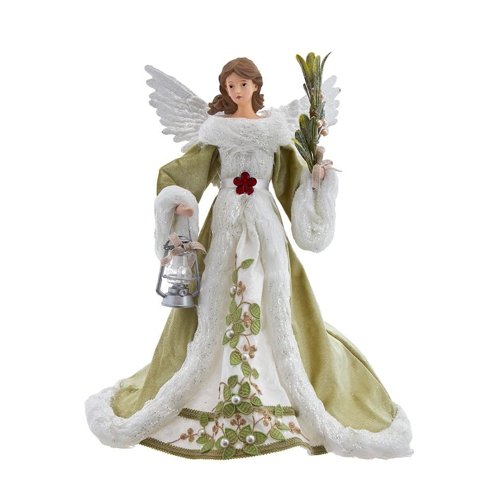 Kurt Adler 16-Inch Mistletoe Kisses Angel Tree Topper