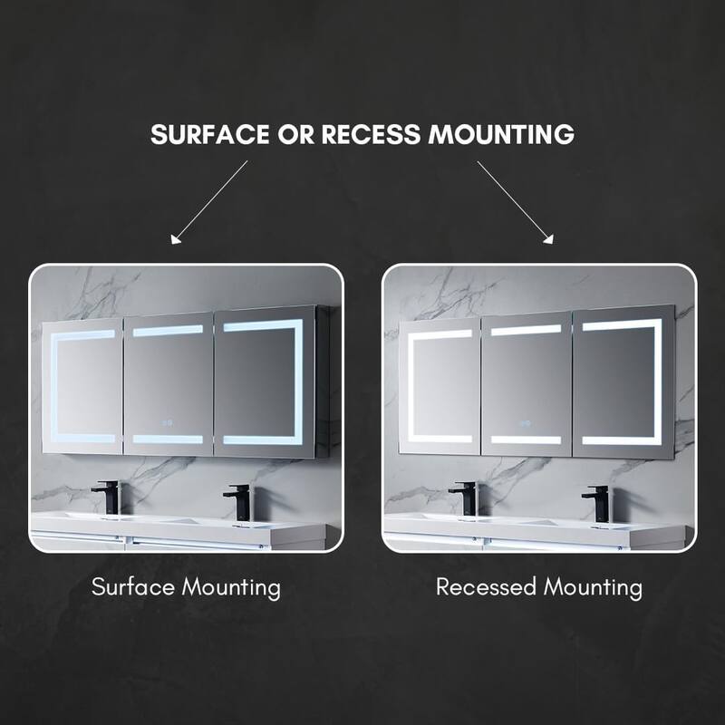 LED Lighted Bathroom Medicine Cabinet with Mirror