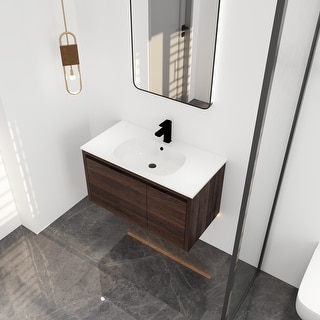 36 Inch Floating Bathroom Vanity With Gel Sink - Bed Bath & Beyond ...