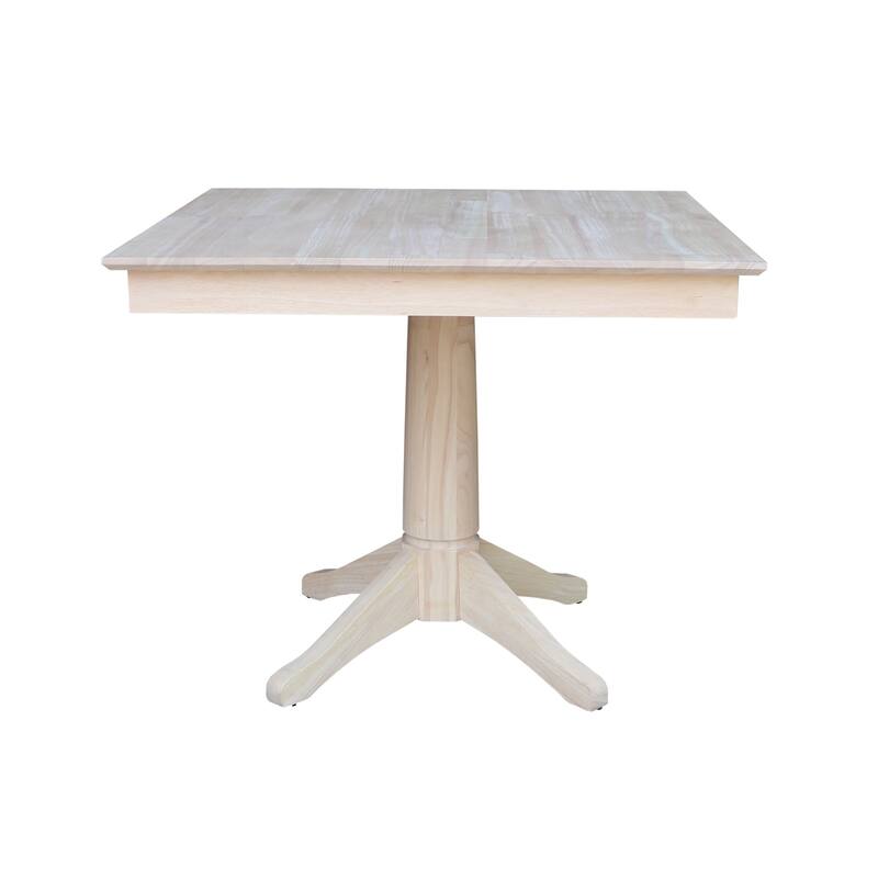 36 in x 36 in Square Top Pedestal Table - Unfinished