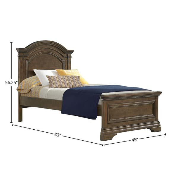 Olivia Traditional Wood Complete Twin Bed, Rosewood Brown