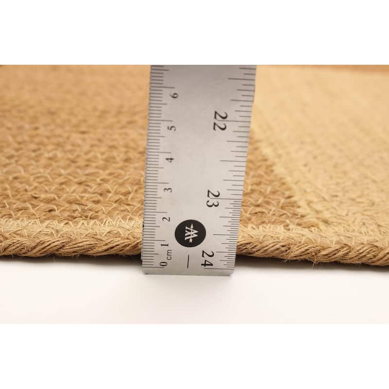ECARPETGALLERY Braid weave Sienna Brown Jute Rug - 4'1 x 6'0