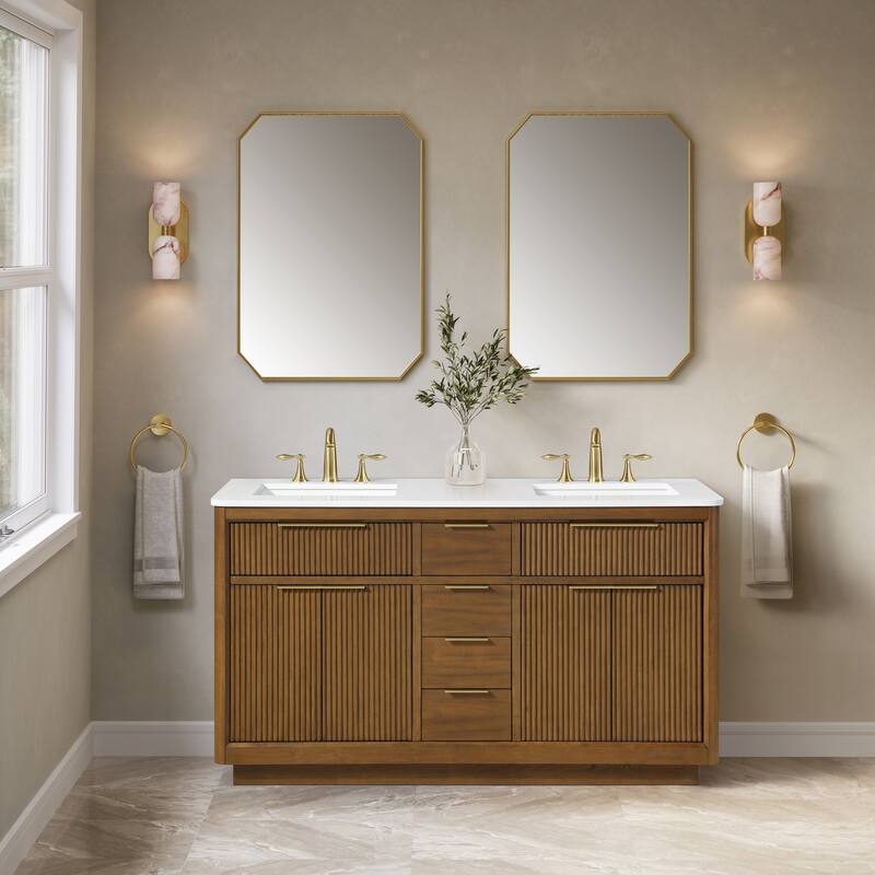 OVE Xander Bathroom Vanity with White Engineered Stone Top