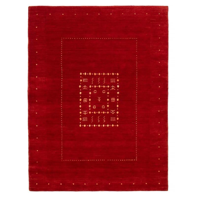 Kashkuli Gabbeh Red Rug 4'9" x 6'5" - 4'9 x 6'5 - Red - 4'9 x 6'5