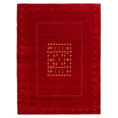 Kashkuli Gabbeh Red Rug 4'9" x 6'5" - 4'9 x 6'5