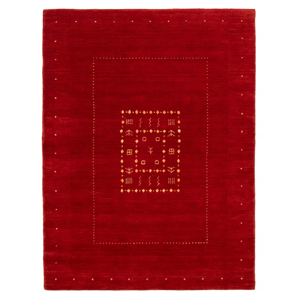 Kashkuli Gabbeh Red Rug 4'9" x 6'5" - 4'9 x 6'5