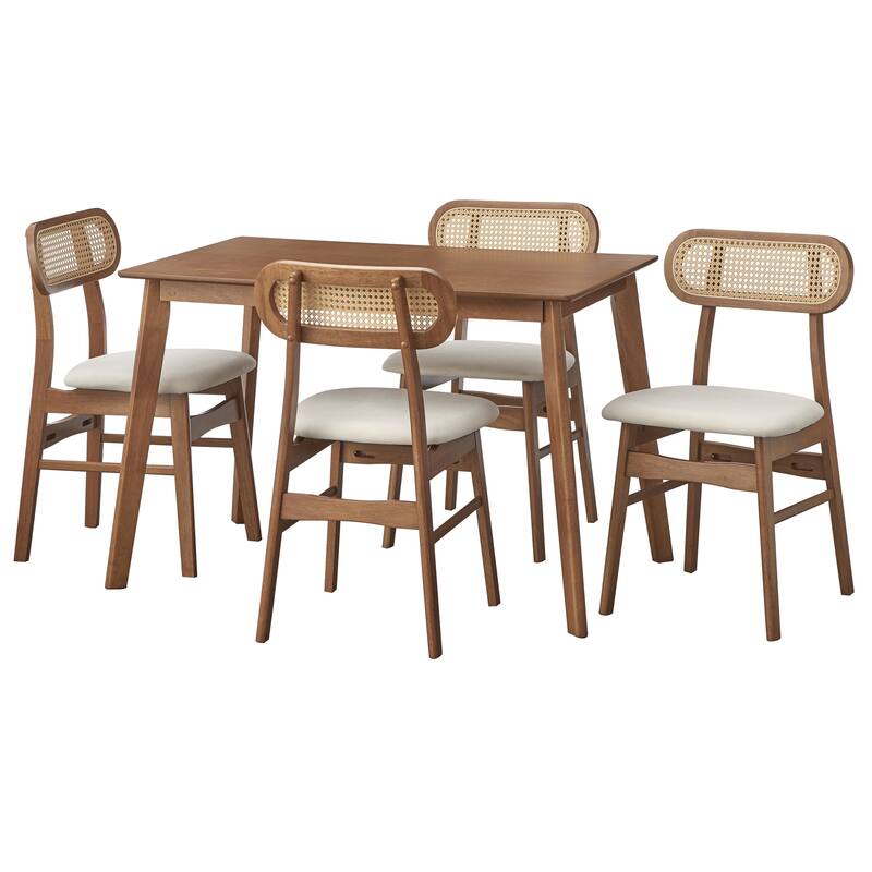 Simple Living Anika Mid-Century Cane Dining Set