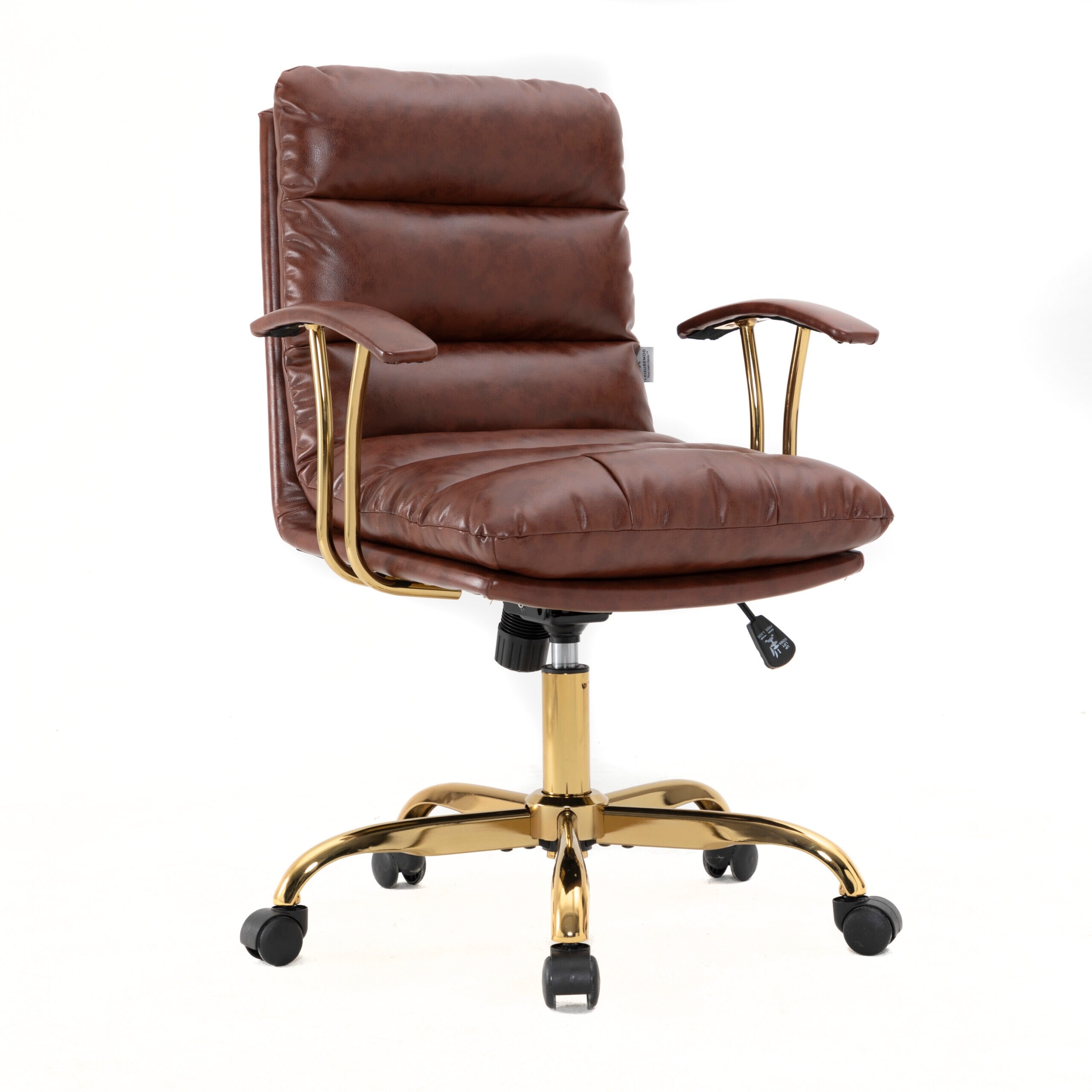 LeisureMod Regina Modern Leather Adjustable Deep Cushion Office