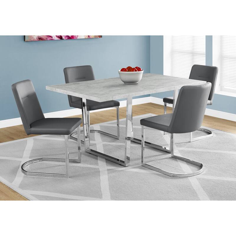 Dining Table, Rectangular, Kitchen, Dining Room, Chrome Metal