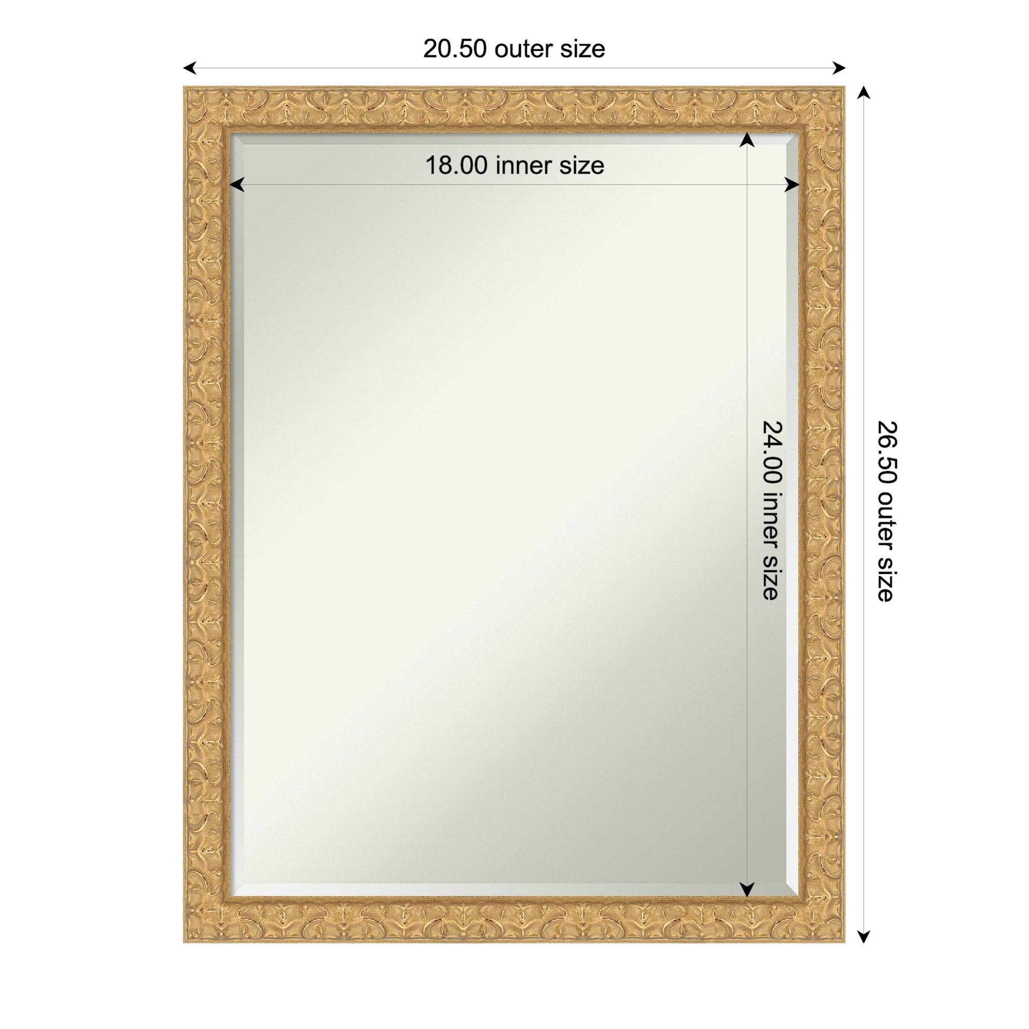Lila Half-Inch-Bevel Wood Framed Wall Mirror