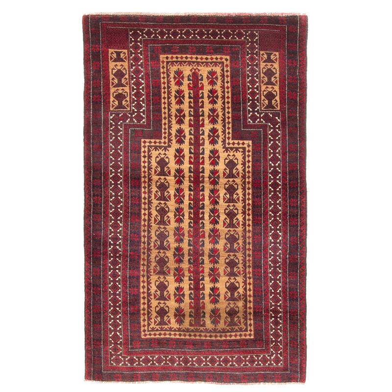 ECARPETGALLERY Hand-knotted Teimani Brown Wool Rug - 3'1 x 5'1