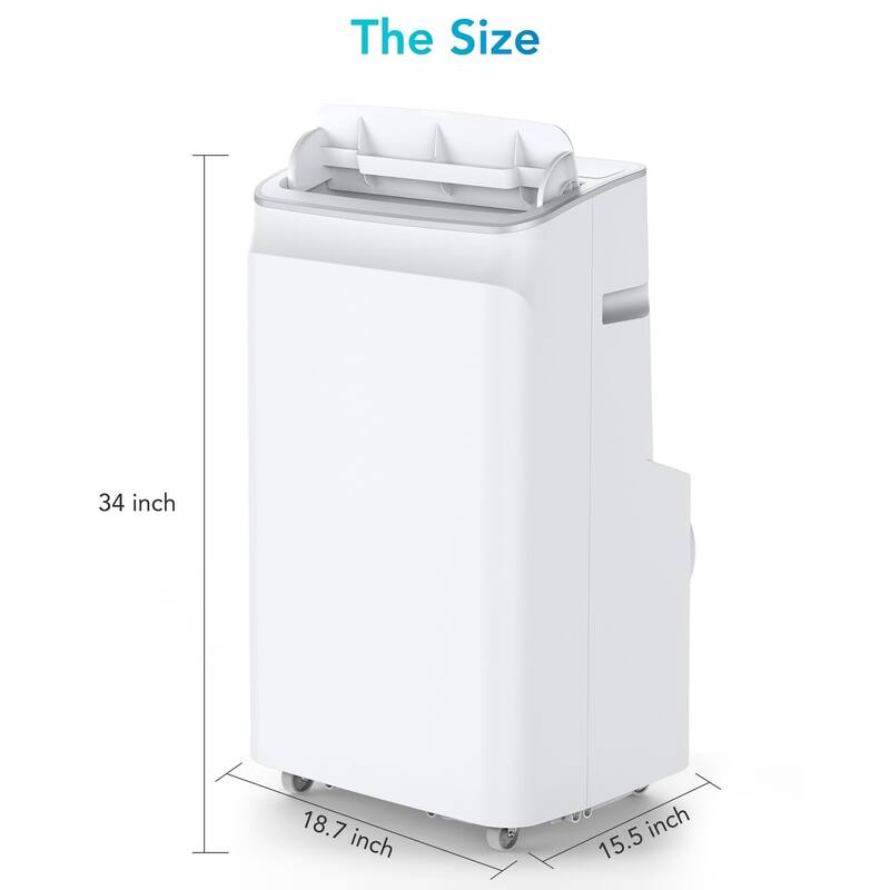 12,000 BTU Portable Air Conditioner, A/C for Rooms up to 550 Sq. Ft, Built-in Dehumidifier