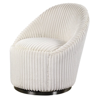 Uttermost Crue Ivory Swivel Chair