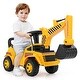 preview thumbnail 6 of 7, Kids Excavator Ride On Toy with Adjustable Shovel and Side Lever Control - 34" x 12" x 20.5"
