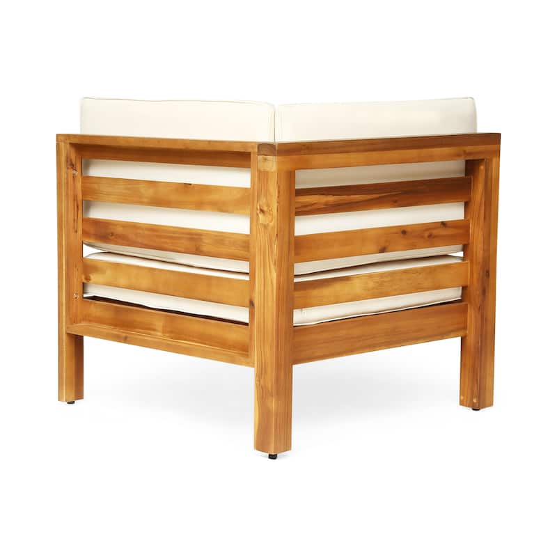 Oana Outdoor 6-seat Acacia Sectional Sofa / Club Chair Set by Christopher Knight Home