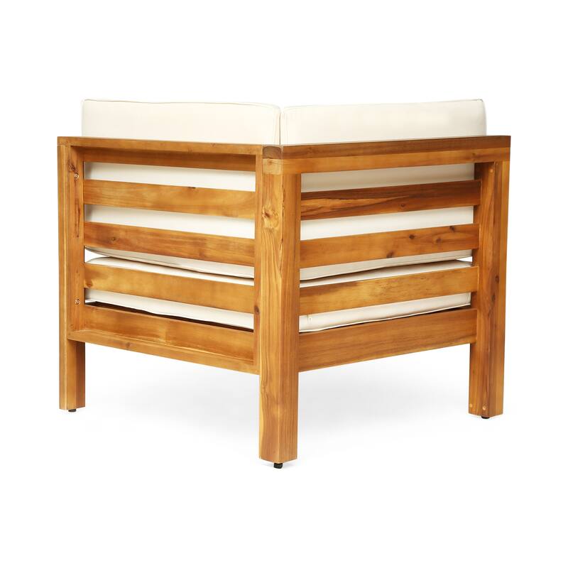 Oana Outdoor 9-Piece Acacia Wood Sectional Sofa Set with Coffee Table by Christopher Knight Home