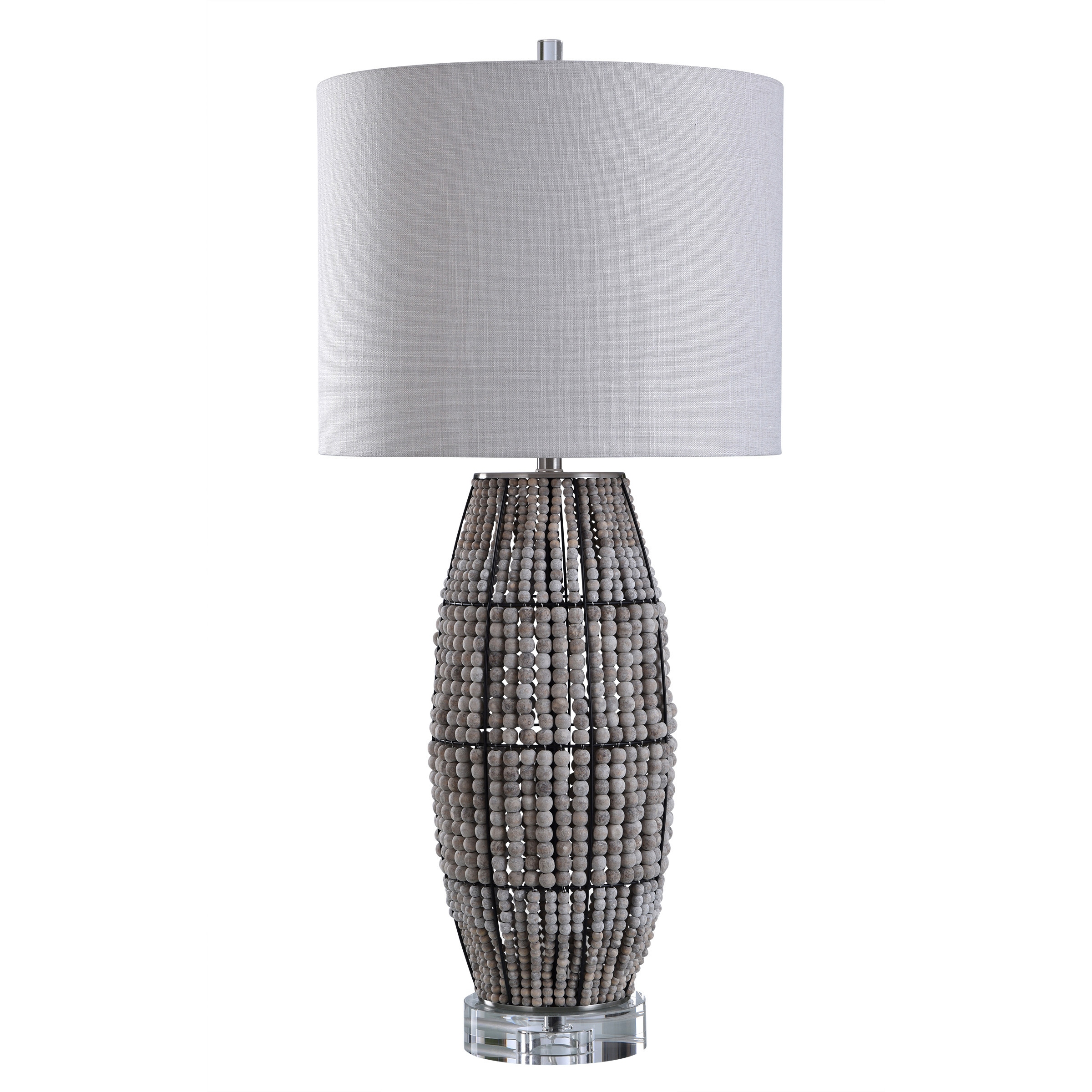 Grey wooden lamp base discount