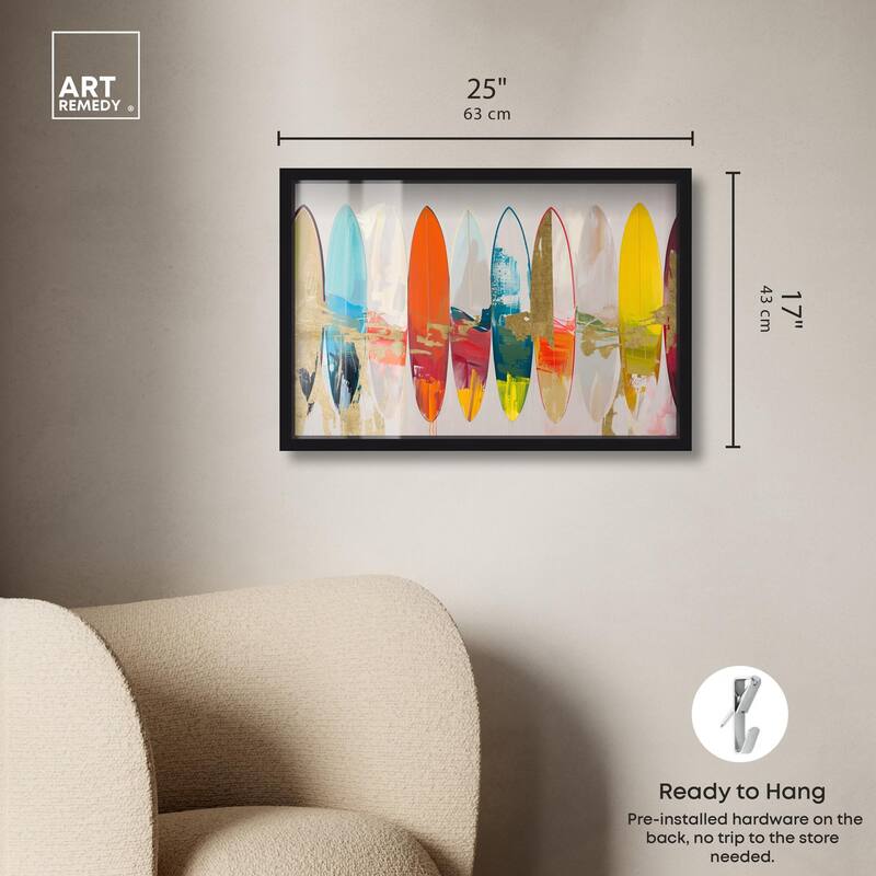 Surfboard Horizons II Shadowbox by Art Remedy