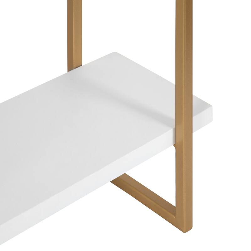 Kate and Laurel Leigh Wood and Metal Wall Shelf