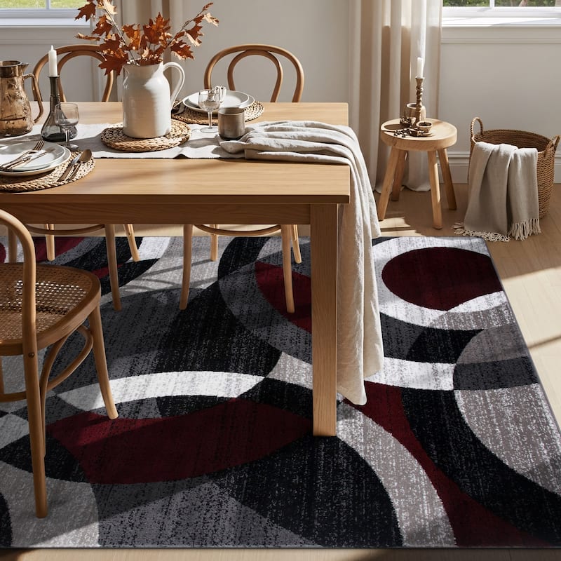 World Rug Gallery Geometric Circles Area Rug