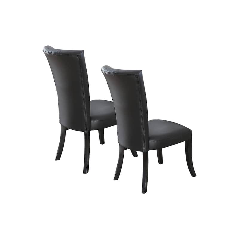 Set of 2 Faux Leather Dining Chairs, Black