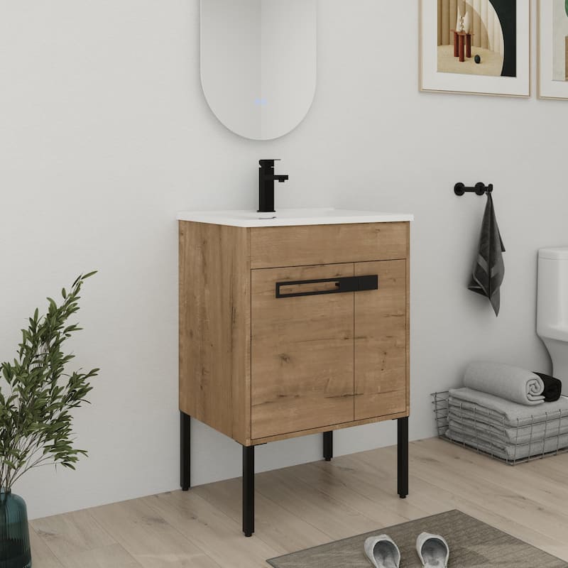 Bathroom Vanity With Sink In 24/30/36 Inch, Floating Bathroom Vanity or Freestanding Vanity With Soft Close Door