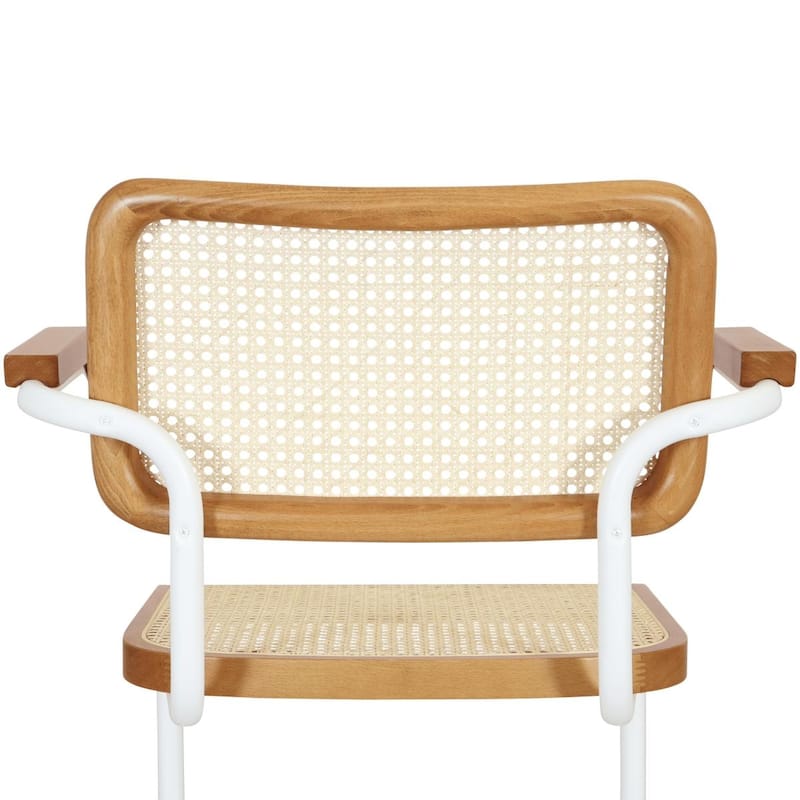 Breuer Chair Company Marcel Breuer Cesca Cane Cantilever Armchair Arm Chair w/ White Steel Frame (Various Wood & Cane Colors)