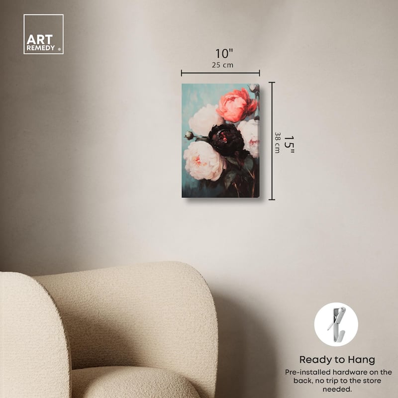 Three Shades of Peony I Canvas by Art Remedy, Gallery Wrapped