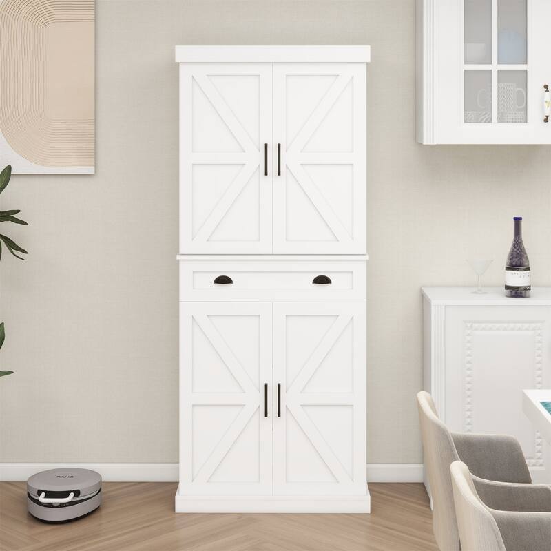 Storage Cabinet with 4 Doors - White