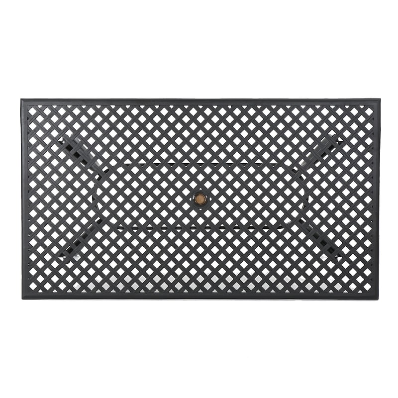 Cayman Black Sand Cast Aluminum Dining Table by Christopher Knight Home