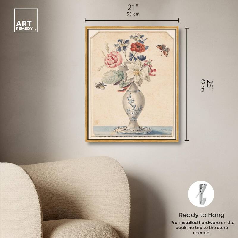 Vase with Flowers II 1850 Canvas by Art Remedy