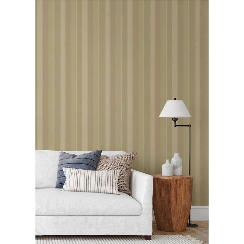 Seabrook Designs Lavarone Stripe Unpasted Wallpaper - 20.5 in W x 33 ft. L