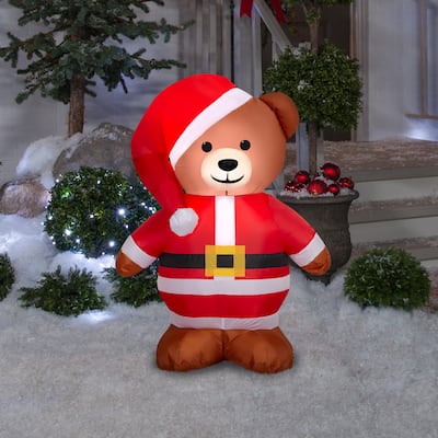 Airblown-Brown Bear in Santa Suit