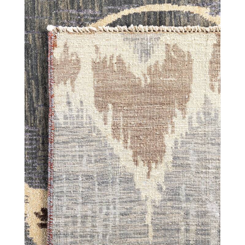 Ikat One-of-a-Kind Hand-Knotted Area Rug - Gray, 8' 3" x 10' 6" - 8' 3" x 10' 6"