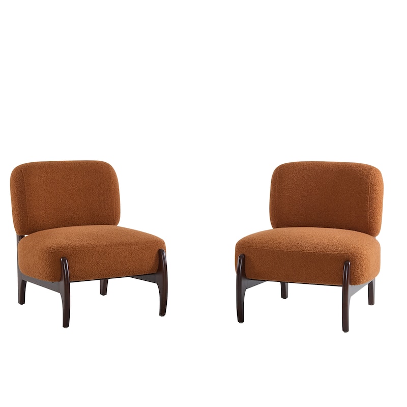 Christopher Knight Home - Everett Modern Boucle Lounge Chair with Solid Wood Frame