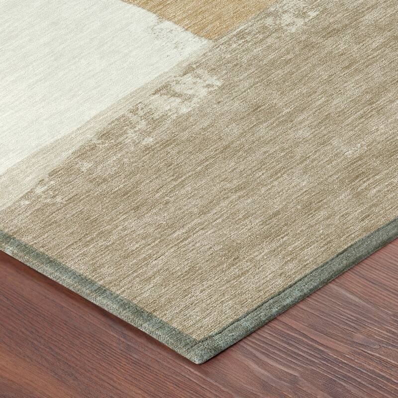 Machine Washable Indoor/ Outdoor Abstract Kraig Chantille Rug