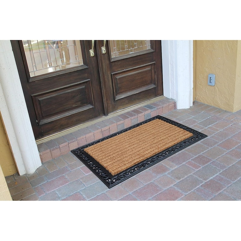 A1HC Molded Large Double Door Rubber and Coir Door Mat (30" X 48")