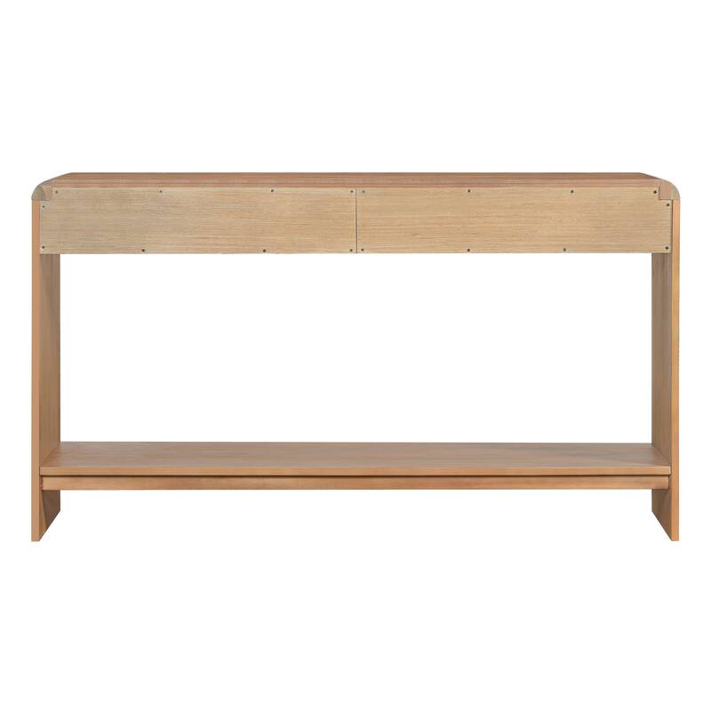 Christopher Knight Home - Alora Natural Acacia Console Table with 3 Drawers and Open Shelf for Living Room or Hallway Storage