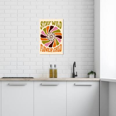 Wynwood Studio Canvas Typography and Quotes Stay Wild Flower Child Green and Modern & Contemporary Wall Art Canvas Print