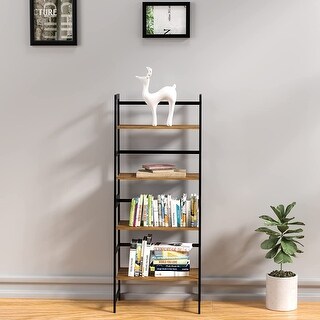 Bookshelf, 4 Tier Tall Bookcase, Modern Open Book Case for Bedroom ...