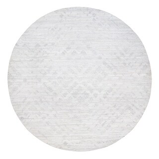 Shahbanu Rugs Modern Hand Spun Undyed Natural Wool Hand Knotted Ivory ...