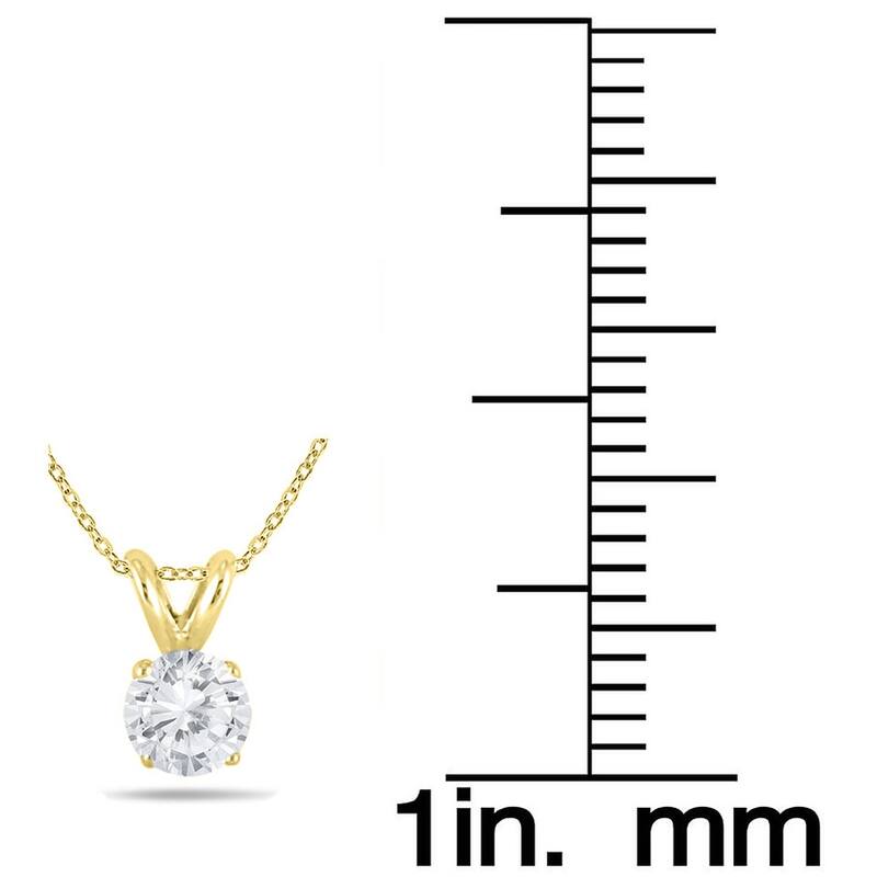 1 Carat TW Diamond Solitaire Pendant and Earring Matching Set in 14K Yellow Gold (H-I Color, SI1-SI2 Clarity)