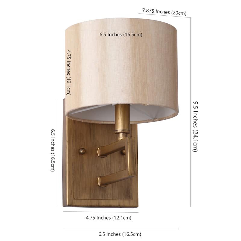 SAFAVIEH Lighting Melissia 9.5-inch Gold Sconce (Set of 2) - 6.5"x7.875"x9.5" - Antique Gold - 7Wx8Dx10H