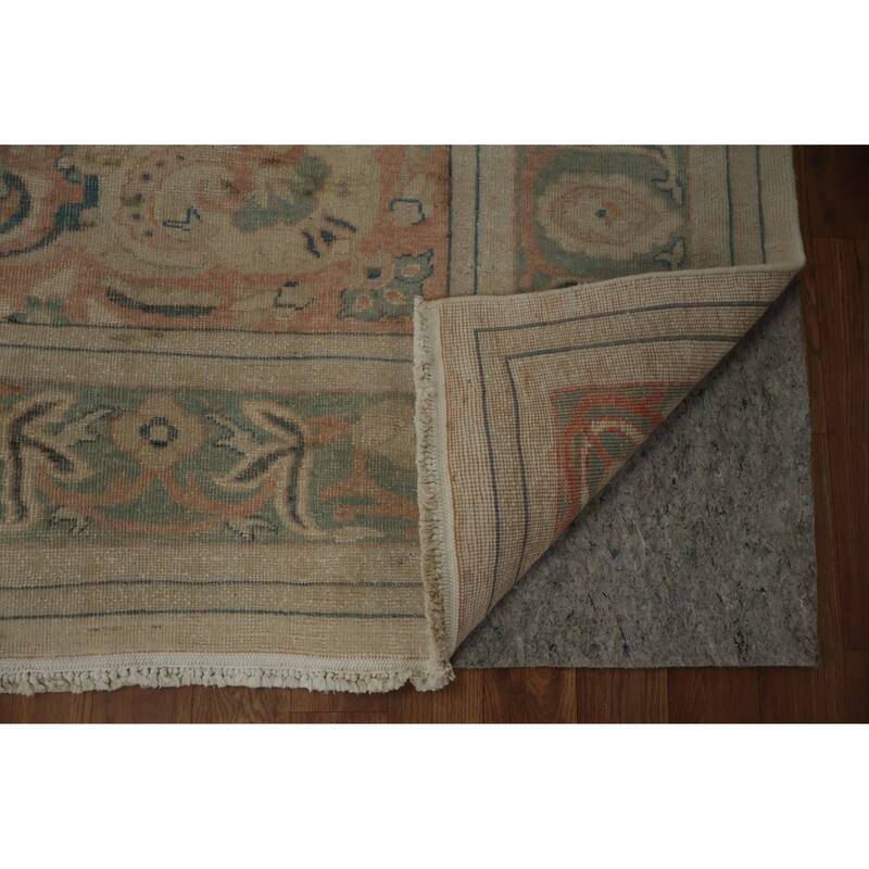 Hand Knotted Oriental 100% Wool Carpet Traditional Floral Beige & Ivories Ziegler Area Rug - 9' 6'' X 6' 9''