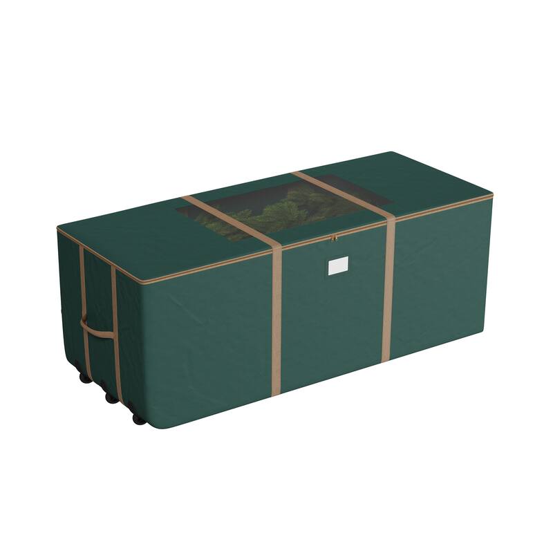 Rolling Christmas Tree Storage Bag - Heavy-Duty Storage Bags for 12FT Artificial Trees byHastings Home - 67" x 28" x 28" - Green