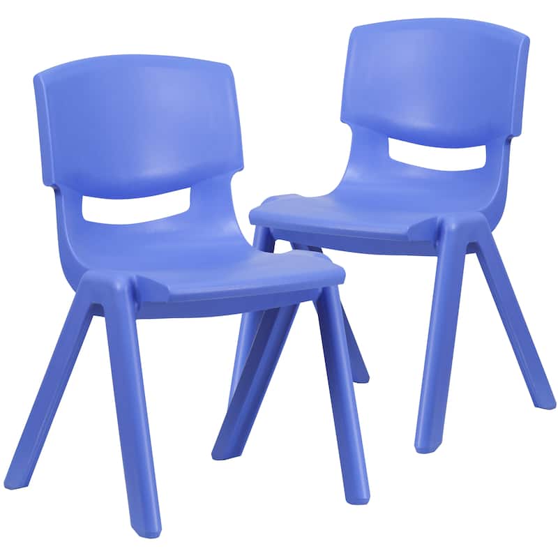 2 Pack Plastic Stackable School Chair with 15.5"H Seat